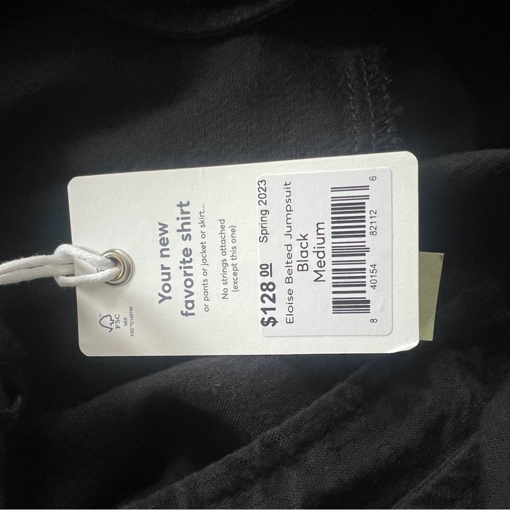 Marine Layer Eloise Belted Black  Jumpsuit . Size M - Picture 13 of 14